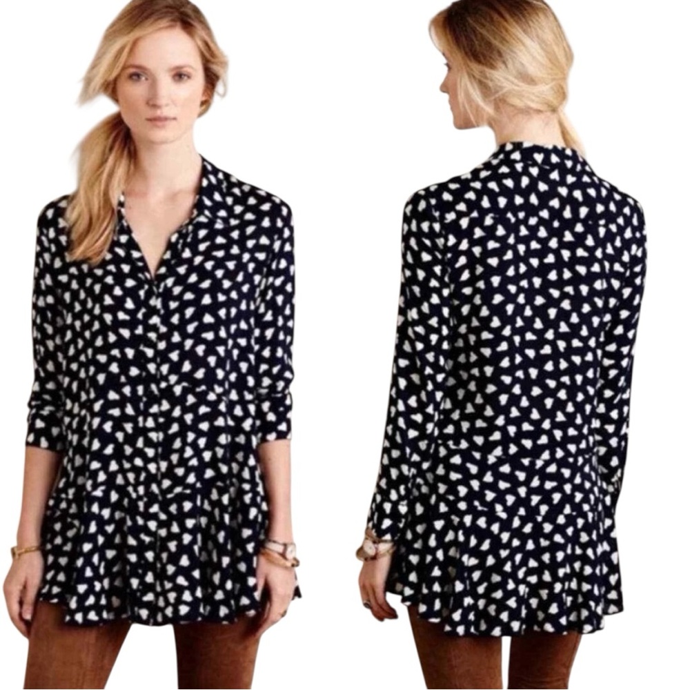 Anthropologie 11-1 Tylho Heart Tunic‎ size small.